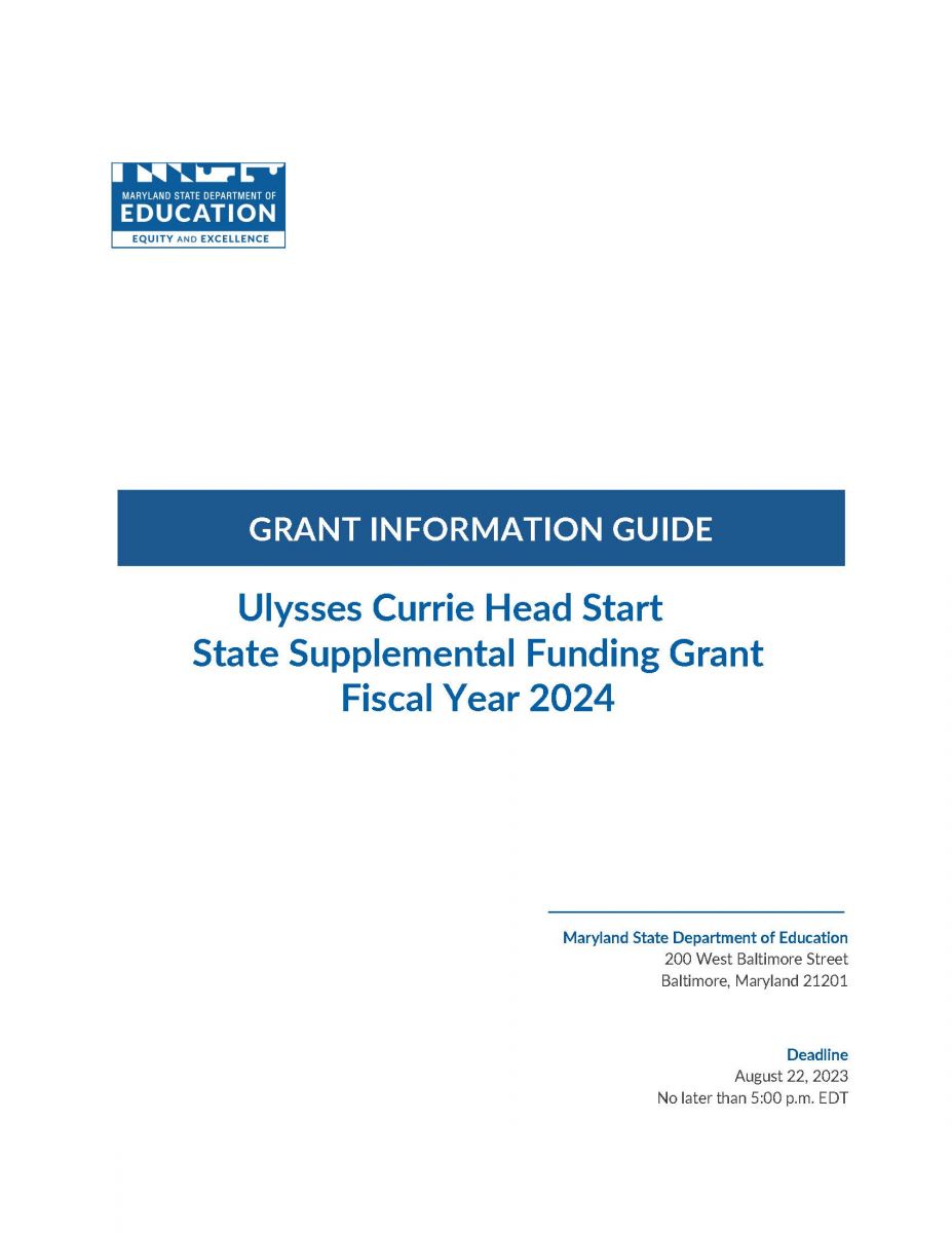 Ulysses Grant Head Start State Supplemental Grant GIG
