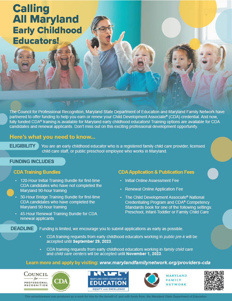 Calling all Maryland Early Childhood Educators!