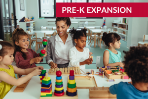 Prekindergarten class with teacher